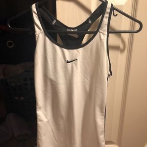 white and black nike tank top